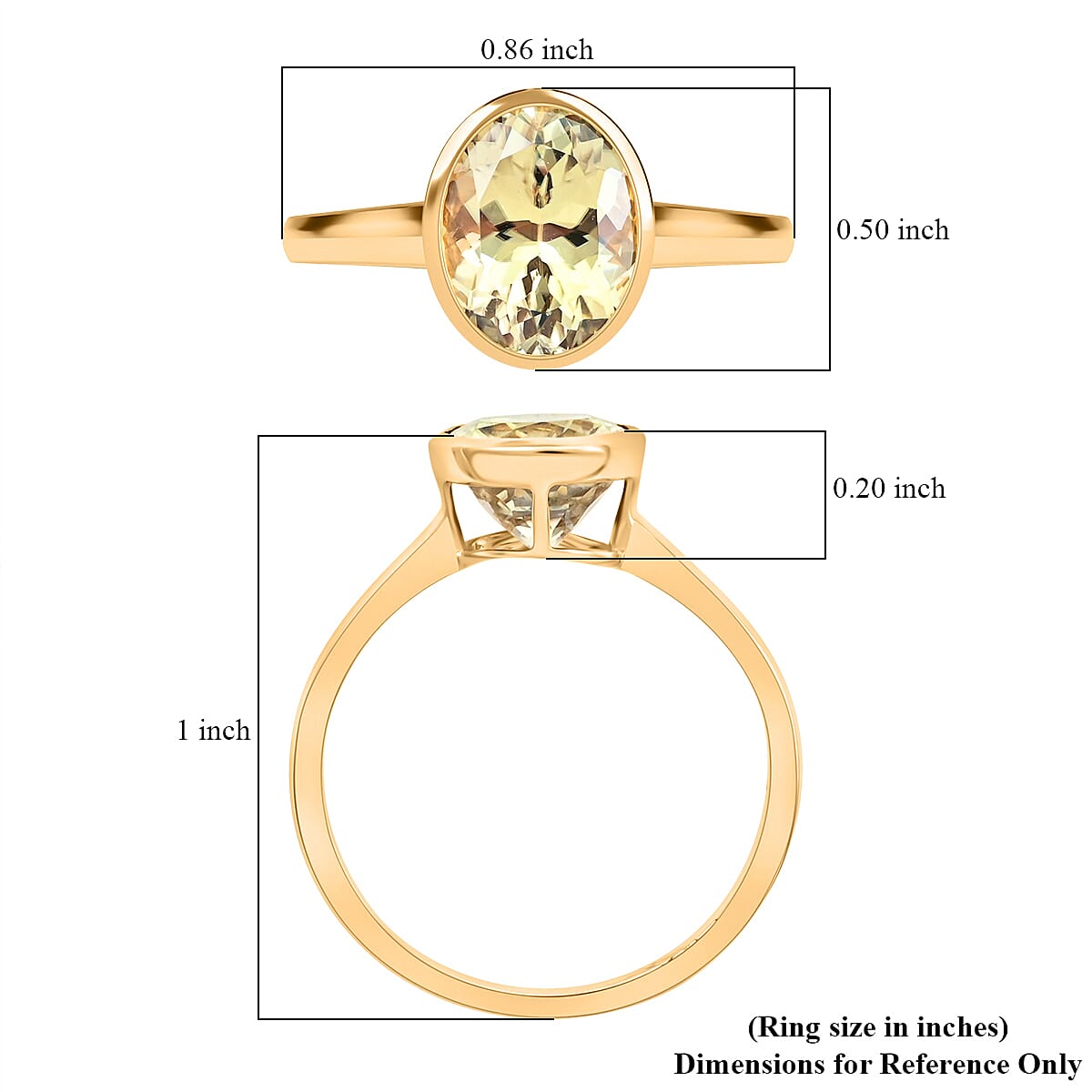 AAA Turkizite 3.15 ctw Solitaire Ring in 14K Yellow Gold (Size 9.0) image number 5