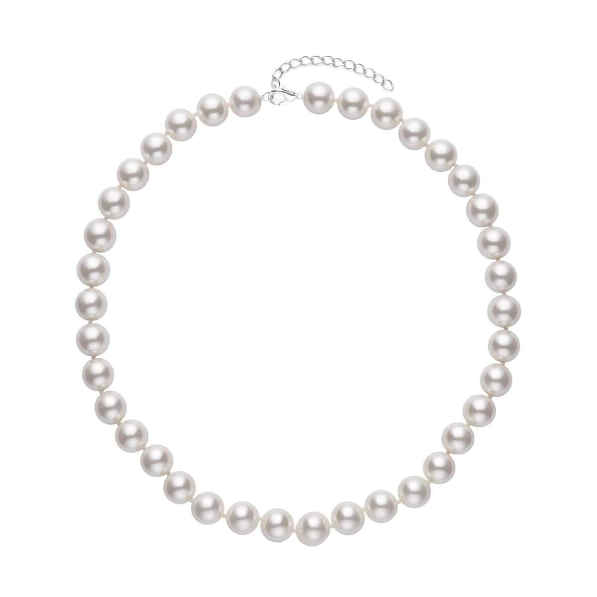 Buy Doorbuster White Shell Pearl Necklace 20 Inches in Stainless Steel ...