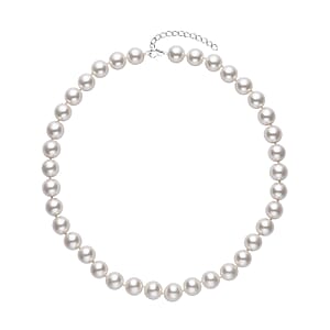White Shell Pearl Necklace 20 Inches in Stainless Steel
