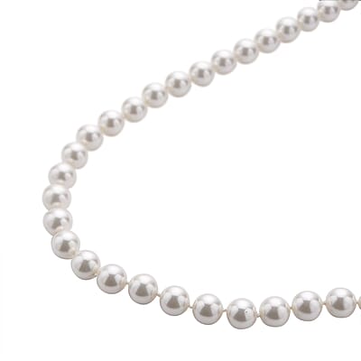 White Shell Pearl Necklace 20 Inches in Stainless Steel