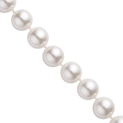 White Shell Pearl Necklace 20 Inches in Stainless Steel