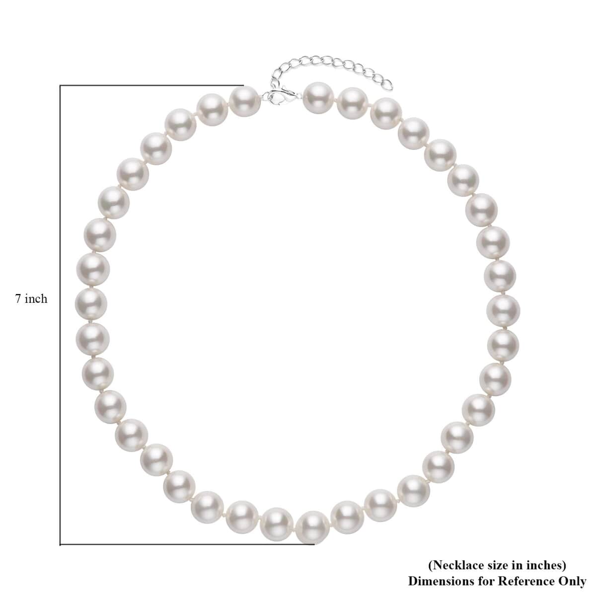 Doorbuster White Shell Pearl Necklace 20 Inches in Stainless Steel image number 4