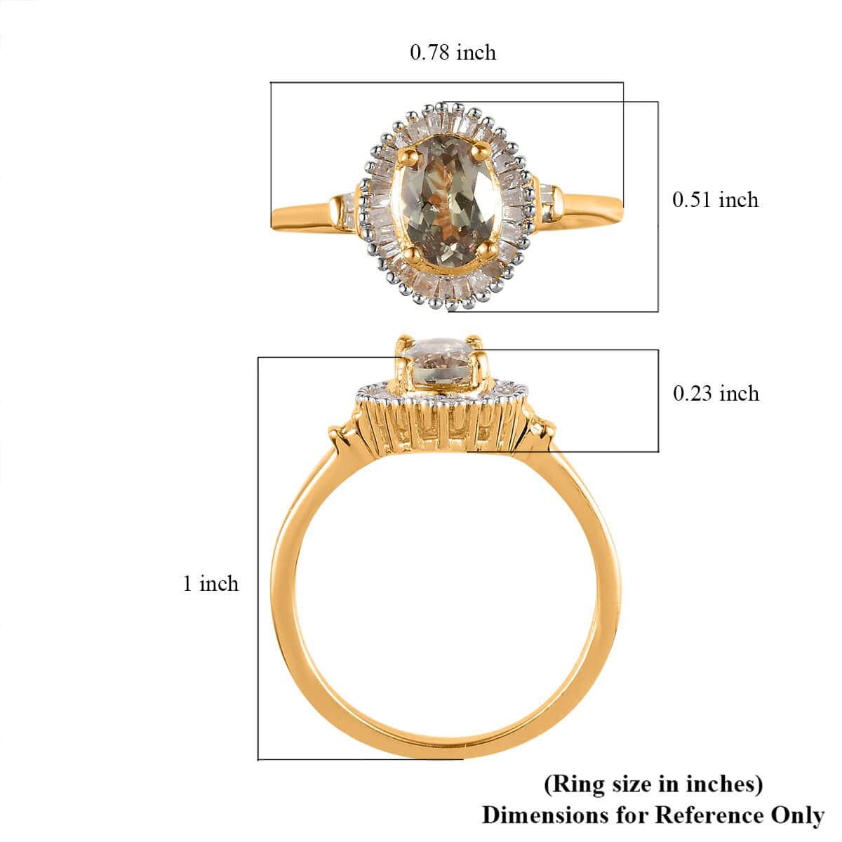 AAA Turkizite and Diamond Halo Ring in Vermeil Yellow Gold Over Sterling Silver (Size 8.0) 1.15 ctw image number 5