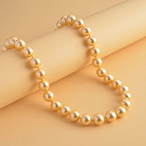 Golden Shell Pearl 11-13mm Necklace (20 Inches) in Stainless Steel 445.00 ctw | Tarnish-Free, Waterproof, Sweat Proof Jewelry