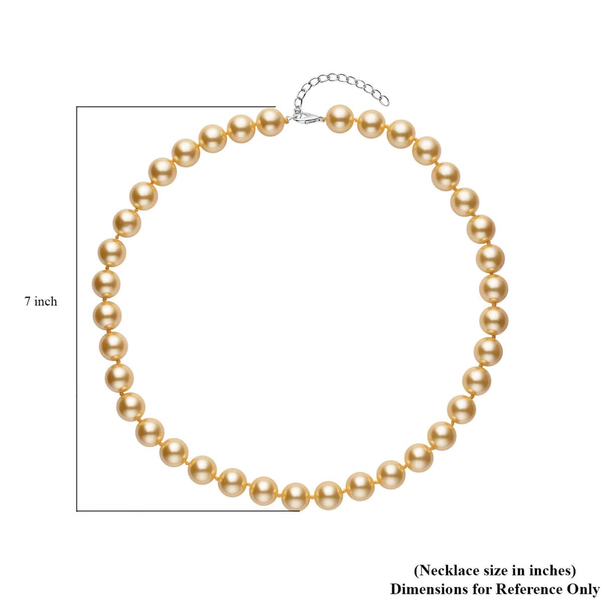 Golden Shell Pearl 11-13mm Necklace (20 Inches) in Stainless Steel 445.00 ctw | Tarnish-Free, Waterproof, Sweat Proof Jewelry image number 4