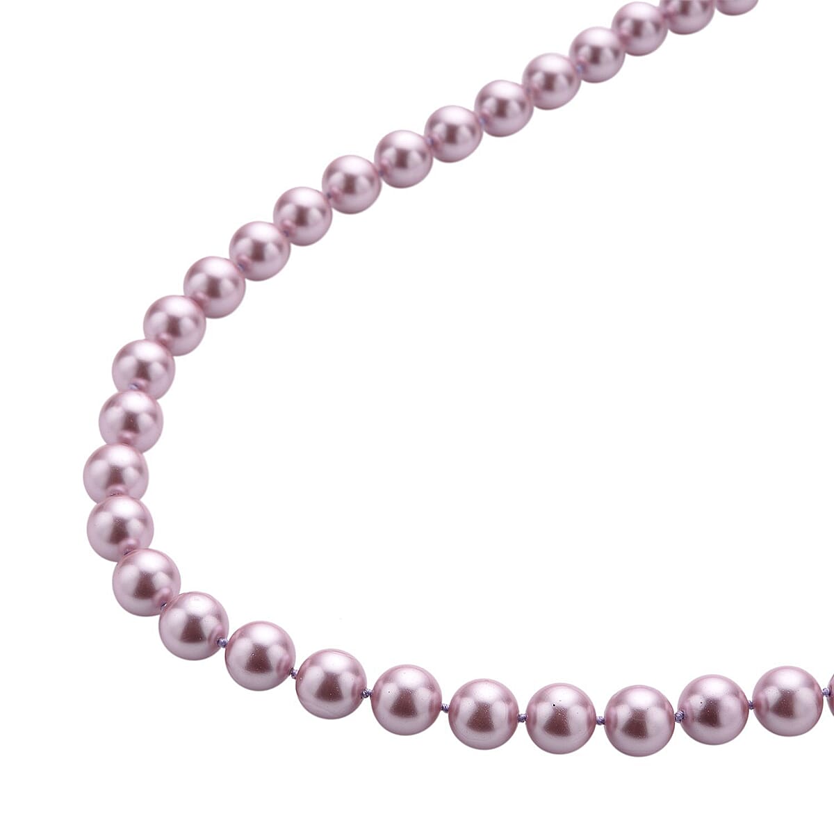 Purple Shell Pearl 11-13mm Necklace (20 Inches) in Stainless Steel | Tarnish-Free, Waterproof, Sweat Proof Jewelry image number 2
