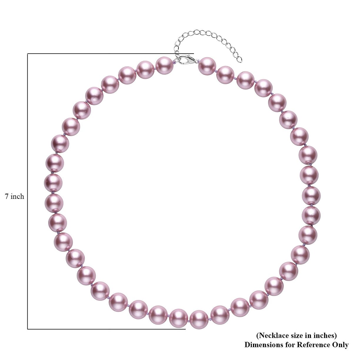 Purple Shell Pearl 11-13mm Necklace (20 Inches) in Stainless Steel | Tarnish-Free, Waterproof, Sweat Proof Jewelry image number 4