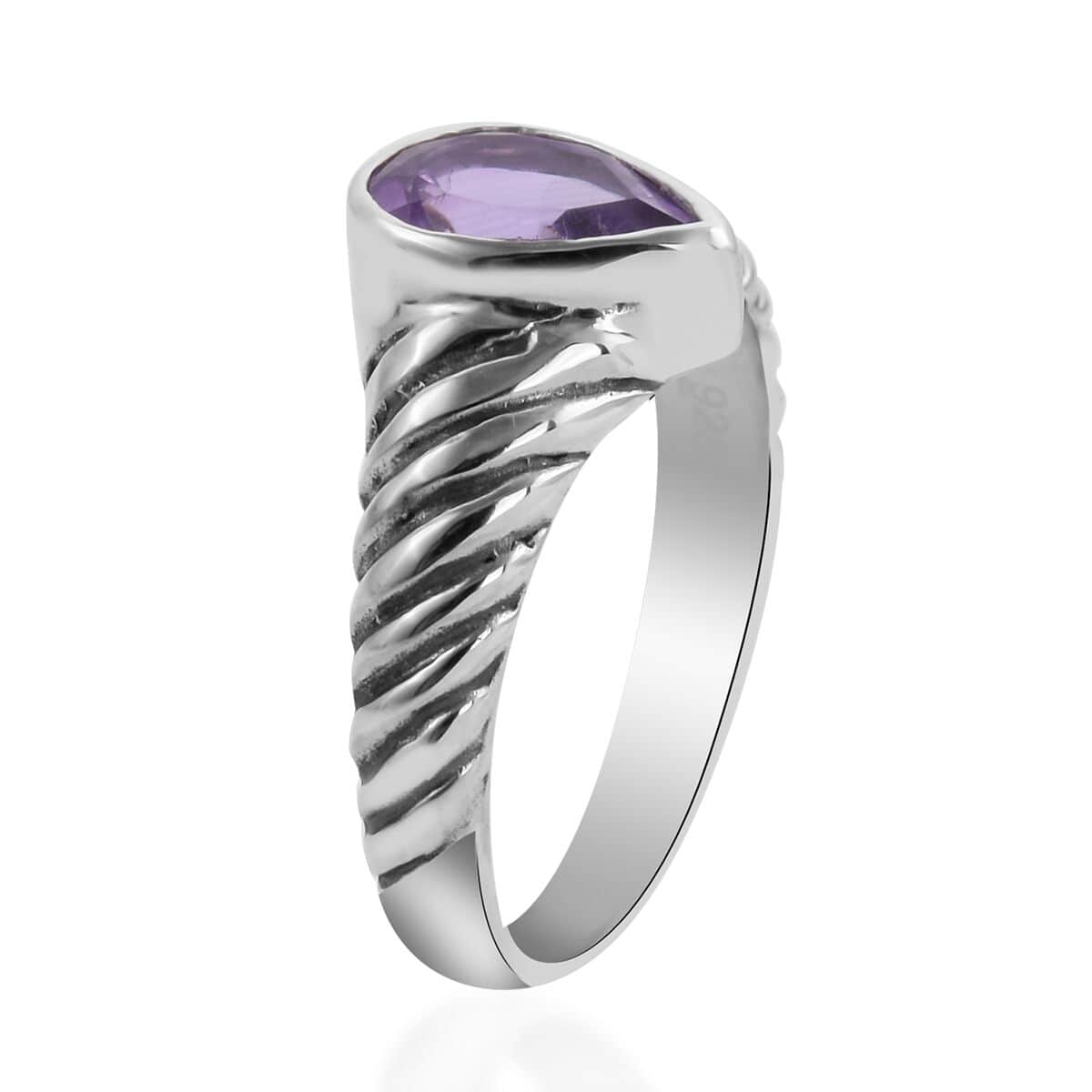 BALI LEGACY Amethyst Solitaire Ring in Sterling Silver 1.20 ctw image number 3