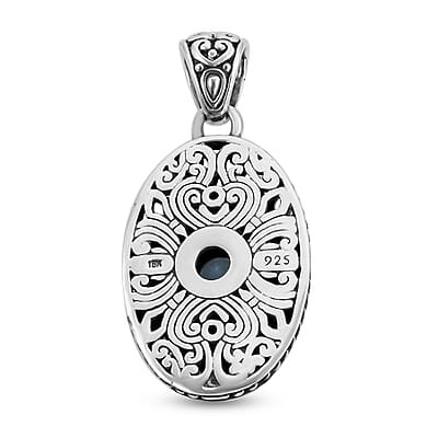 Bali Legacy Sky Blue Topaz and Diamond Pendant in 18K Yellow Gold and Sterling Silver 3.50 ctw