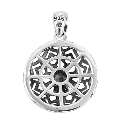 Bali Legacy White Topaz Floral Pendant in 18K Yellow Gold and Sterling Silver