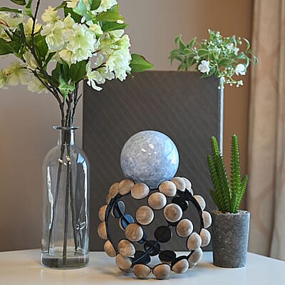 Blue Calcite Sphere -L (Approx 3065 ctw)