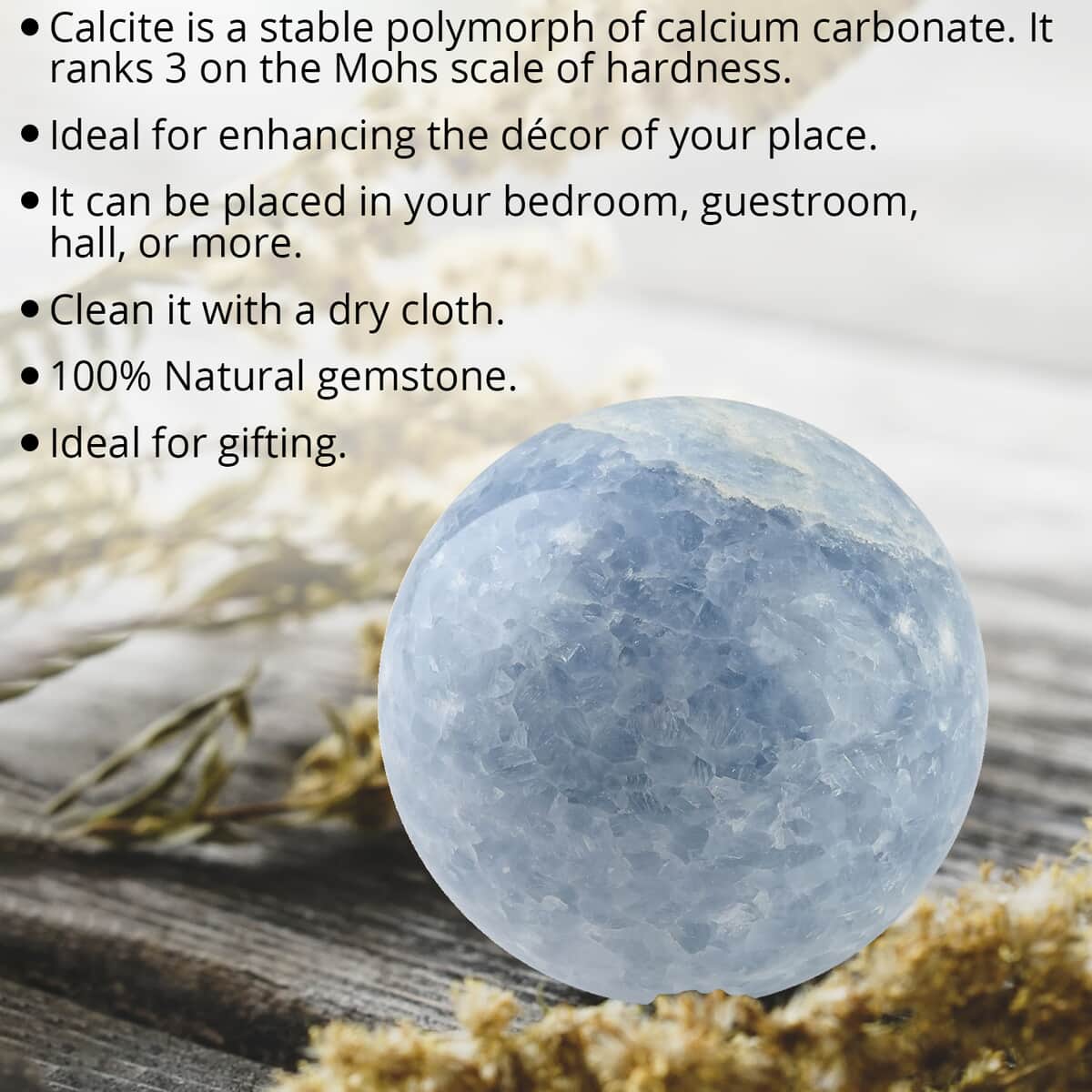 Blue Calcite Sphere -L (Approx 3065 ctw) image number 2