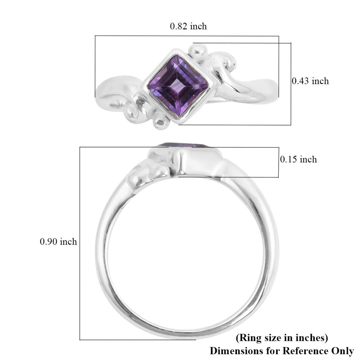BALI LEGACY Amethyst Solitaire Ring in Sterling Silver 0.60 ctw image number 5