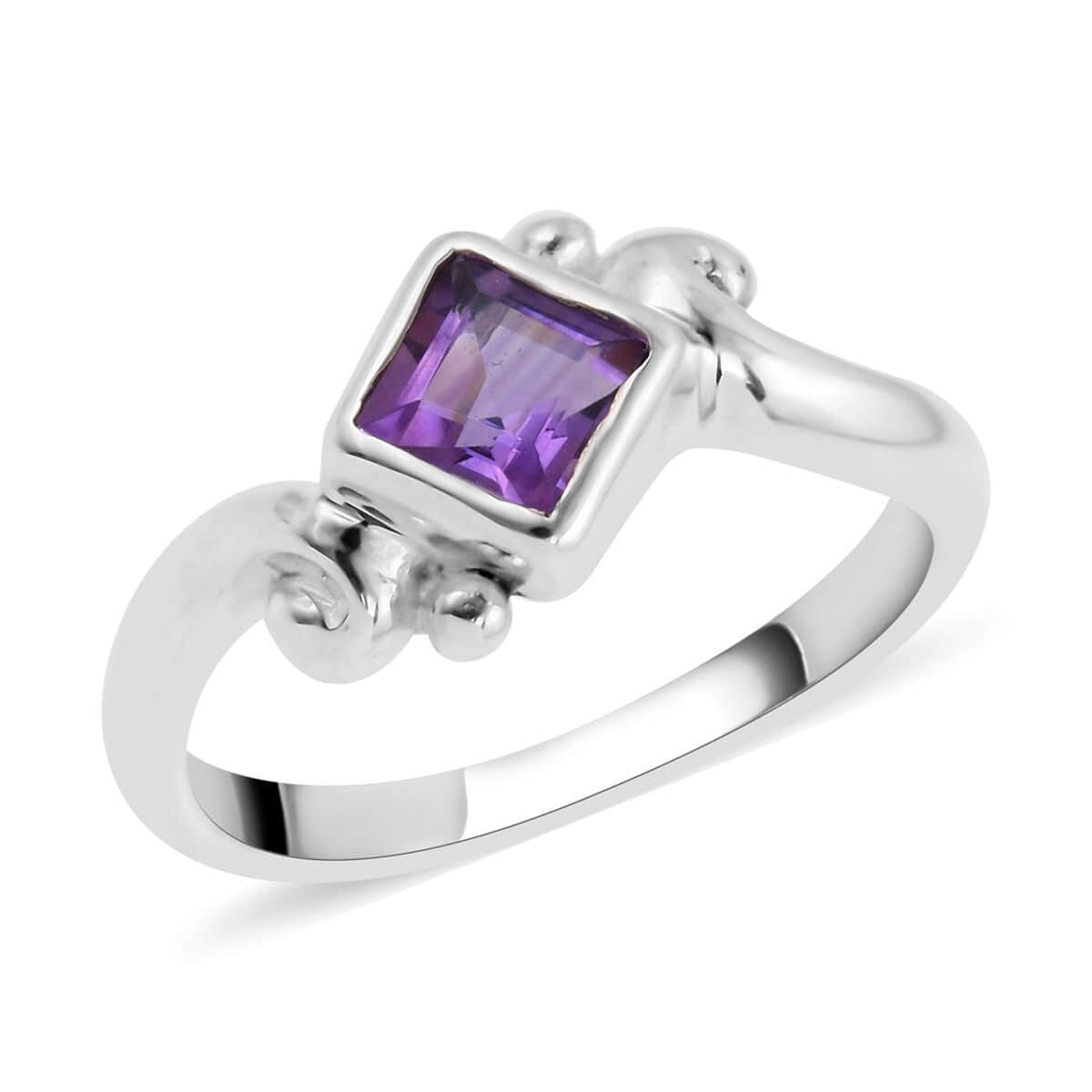 Bali Legacy Amethyst Solitaire Ring in Sterling Silver (Size 9.0) 0.60 ctw image number 0