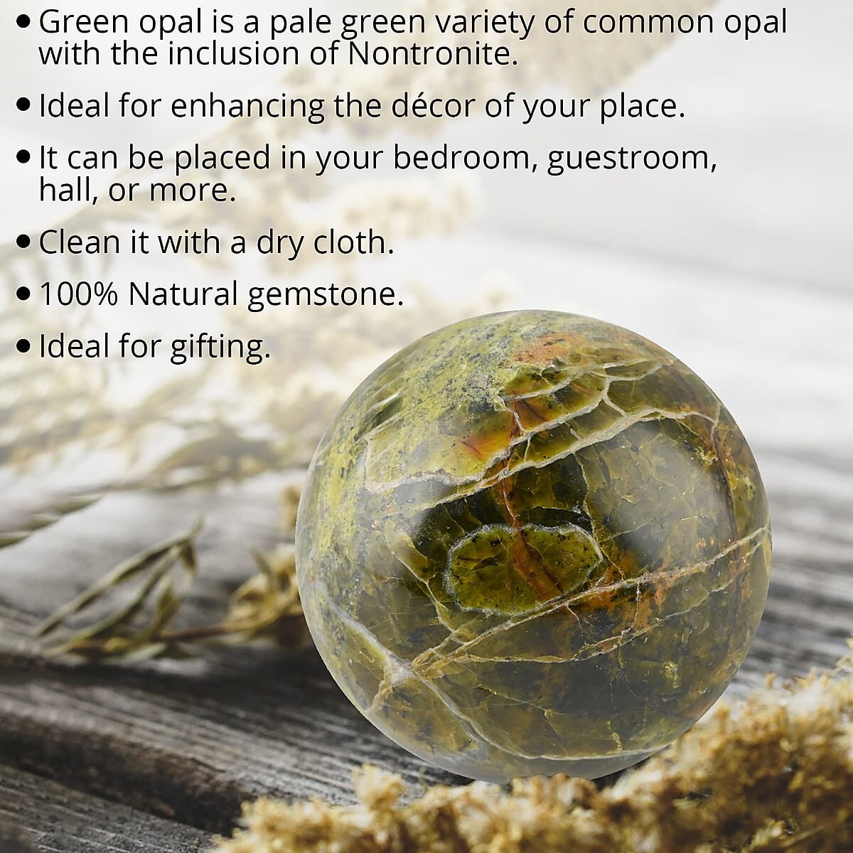 Green Opal Sphere -S (Approx 1555 ctw) image number 1
