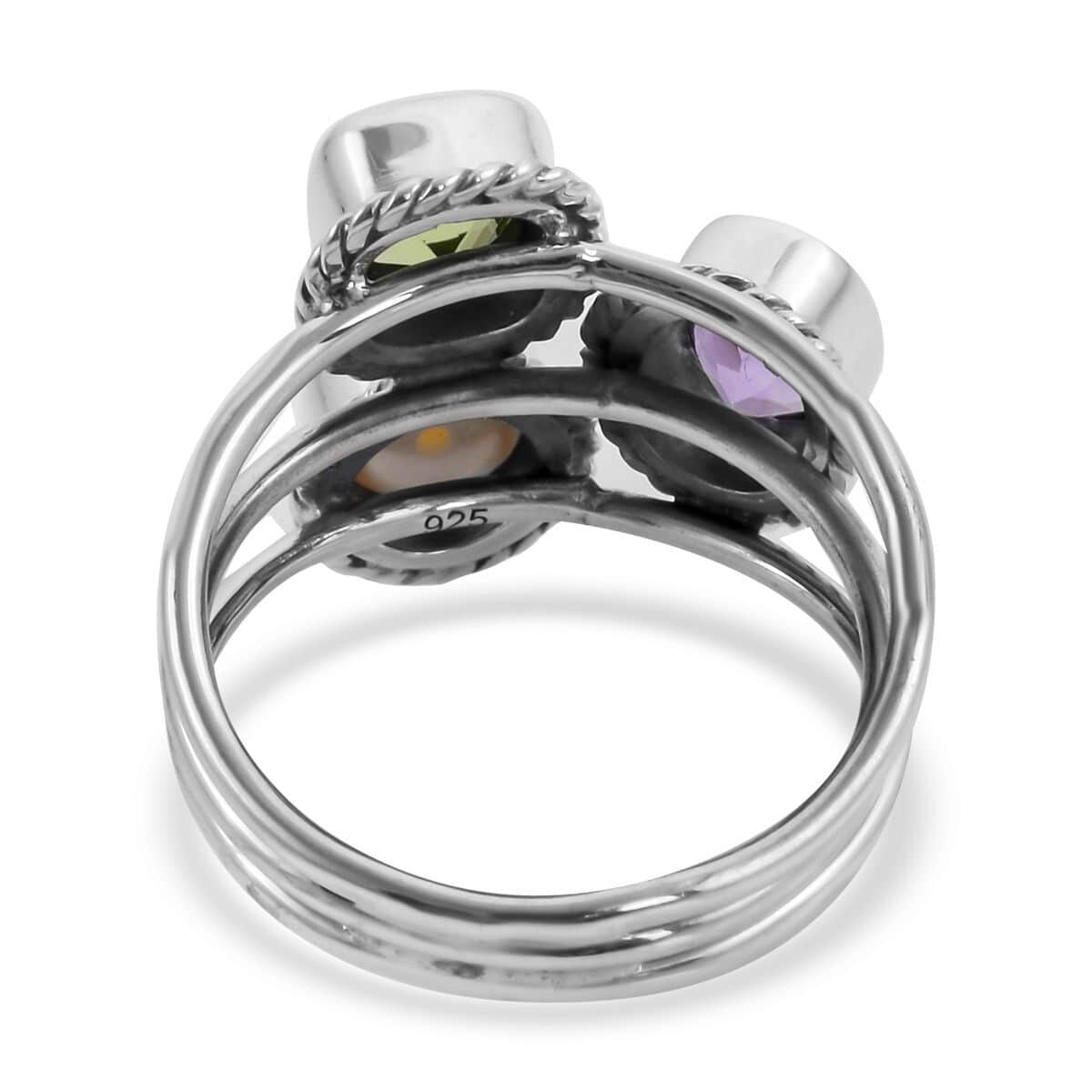 BALI LEGACY Amethyst and Multi Gemstone Ring in Sterling Silver 2.60 ctw image number 4