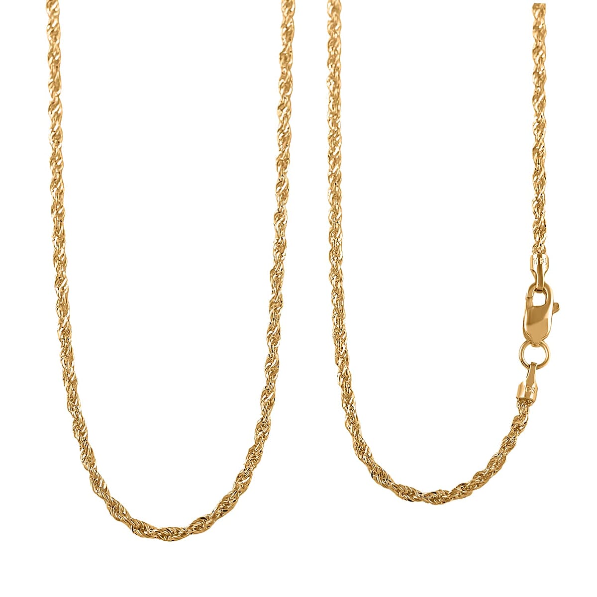 Buy 14K Yellow Gold Rope Chain Necklace 20 Inches Grams