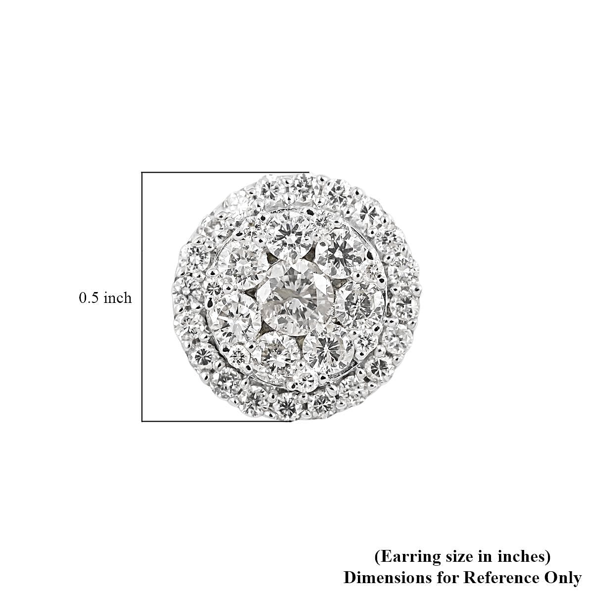 NY Closeout 14K White Gold Diamond Stud Earrings 2.00 ctw image number 5