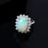 Luxoro 10K White Gold Premium Ethiopian Welo Opal and Moissanite Sunburst Ring (Size 7.0) 6.00 ctw image number 1