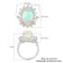 Luxoro 10K White Gold Premium Ethiopian Welo Opal and Moissanite Sunburst Ring (Size 7.0) 6.00 ctw image number 5