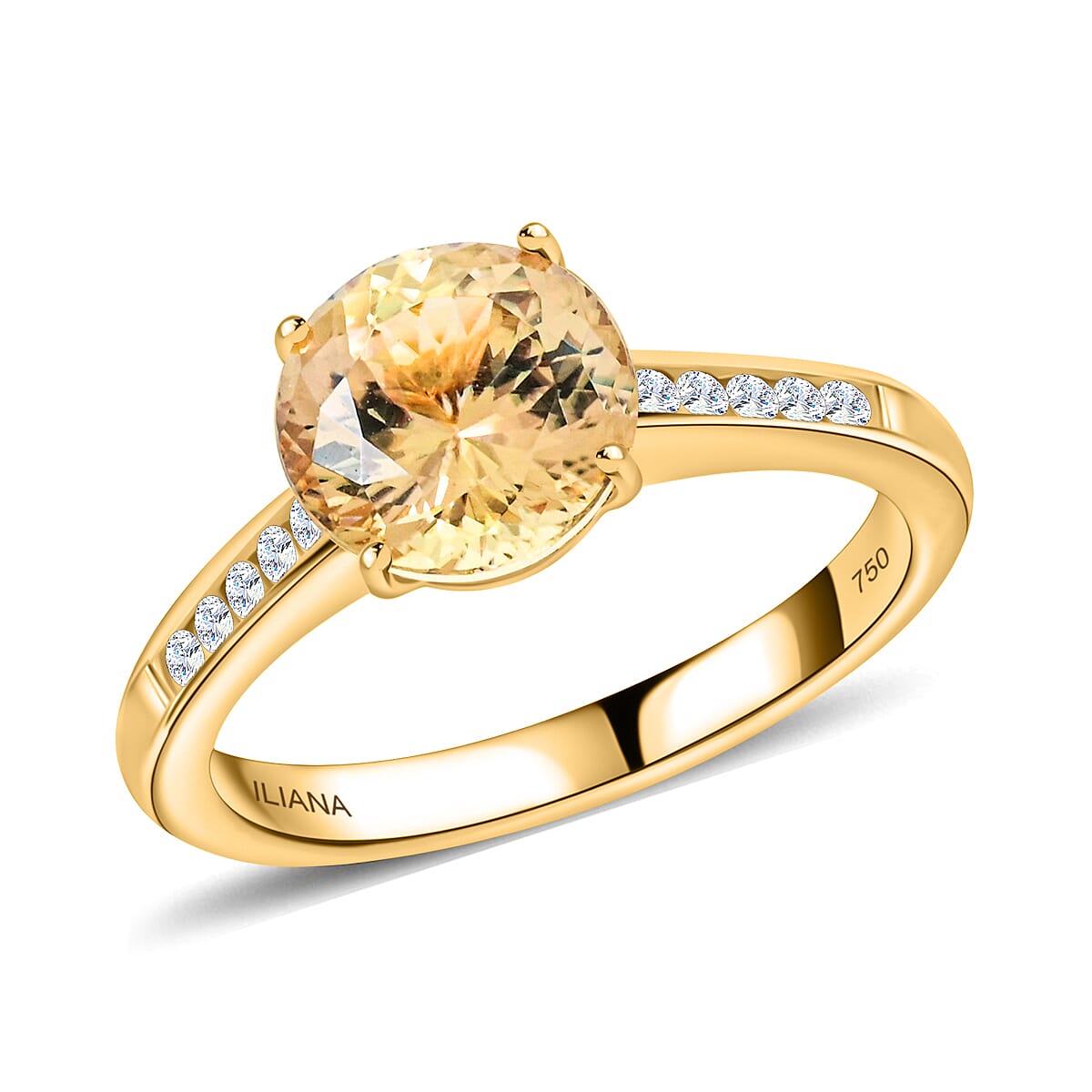 Certified & Appraised Iliana 18K Yellow Gold AAA Turkizite and G-H SI Diamond Ring (Size 7.0) 2.40 ctw image number 0