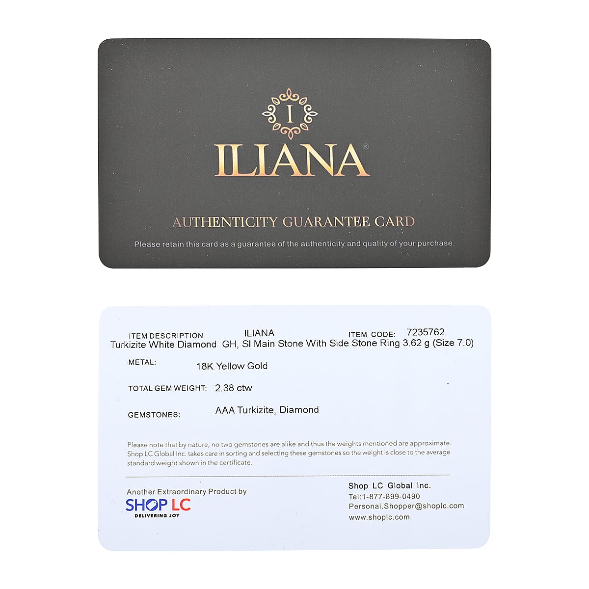 Certified & Appraised Iliana 18K Yellow Gold AAA Turkizite and G-H SI Diamond Ring 2.40 ctw