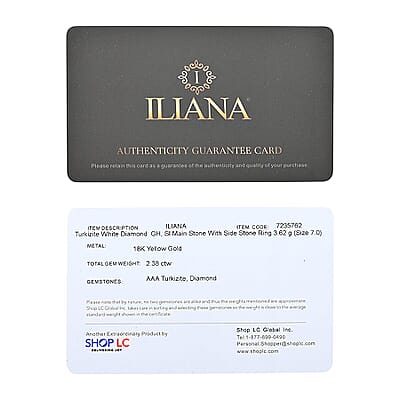 Iliana AAA Turkizite, Diamond (G-H, SI) Ring in 18K Yellow Gold 2.40 ctw (Size 8.0)