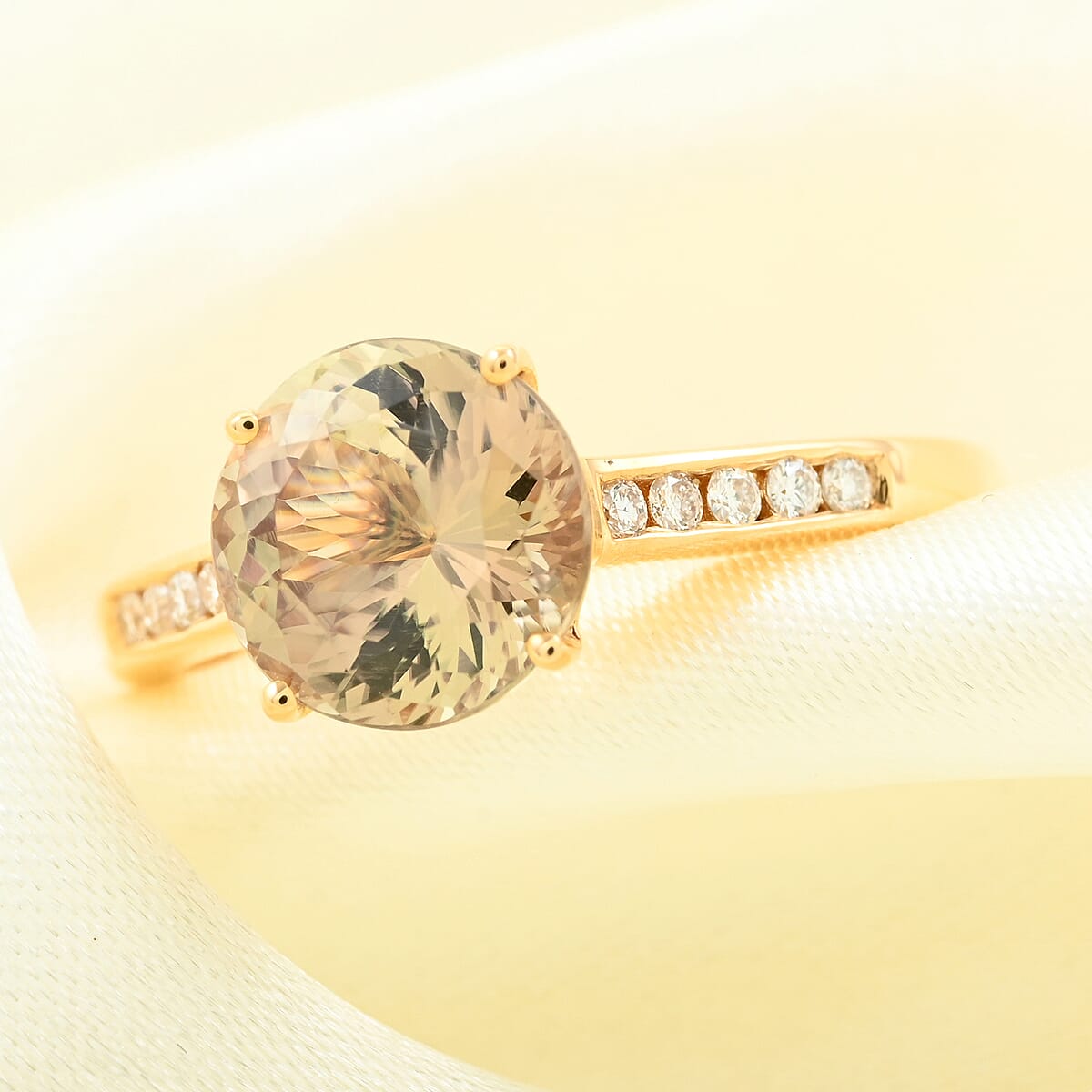Iliana 18K Yellow Gold AAA Turkizite and G-H SI Diamond Ring (Size 10.0) 2.40 ctw image number 1