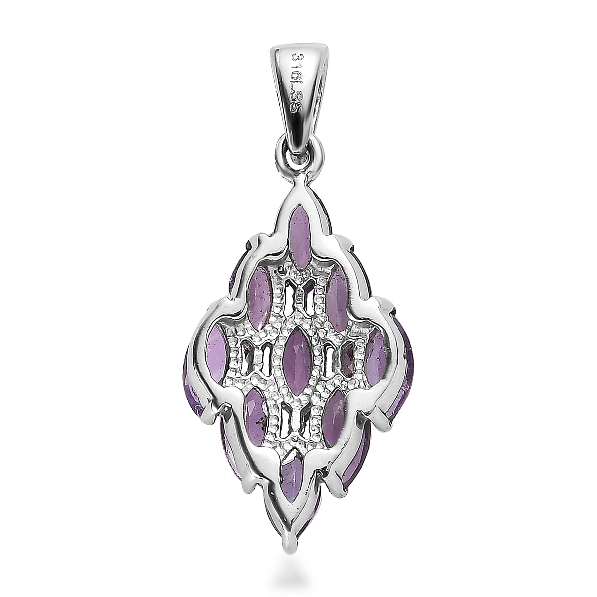 Amethyst 2.25 ctw Pendant without Chain in Stainless Steel