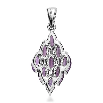 Amethyst 2.25 ctw Pendant without Chain in Stainless Steel
