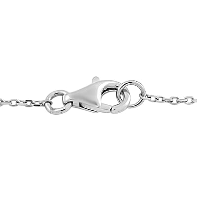 14K White and Rose Gold Natural Pink and White Diamond Necklace 18 Inches 4.60 Grams 0.90 ctw