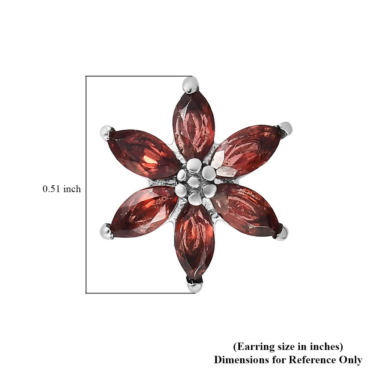 Mozambique Garnet Sunflower Earrings in Stainless Steel 2.25 ctw image number 4