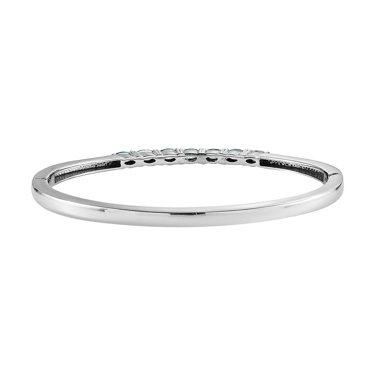 Madagascar Paraiba Apatite Bangle Bracelet in Stainless Steel (6.50 In) 1.65 ctw image number 4