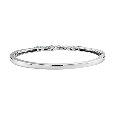 Madagascar Paraiba Apatite Bangle Bracelet in Stainless Steel (6.50 In) 1.65 ctw