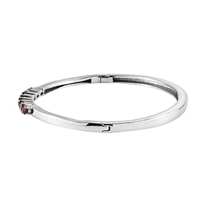 Multi-Tourmaline Bangle Bracelet in Stainless Steel (8.00 In) 1.60 ctw