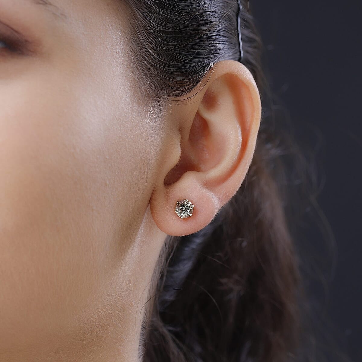 Iliana 18K Yellow Gold 100 Facet AAA Turkizite Solitaire Stud Earrings 2.00 ctw image number 2