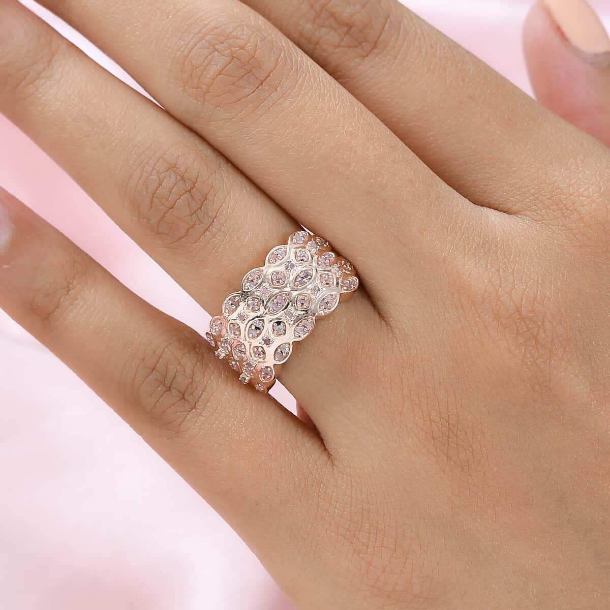 Uncut Natural Pink Diamond Ring in Vermeil Rose Gold Over Sterling Silver 0.25 ctw image number 2