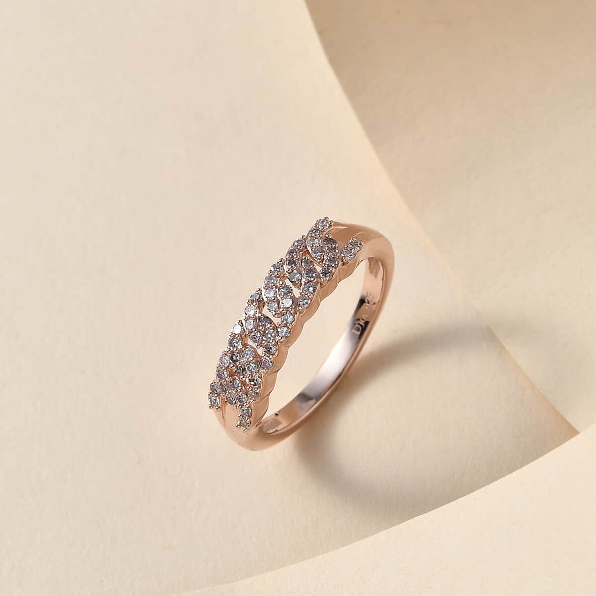 Natural Pink Diamond Band Ring in Vermeil Rose Gold Over Sterling Silver 0.25 ctw image number 1