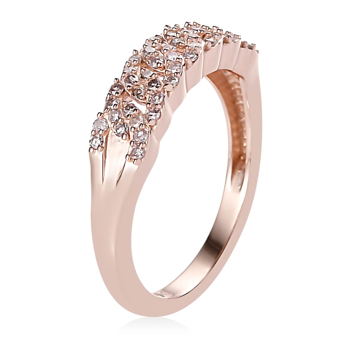 Natural Pink Diamond Band Ring in Vermeil Rose Gold Over Sterling Silver 0.25 ctw image number 3