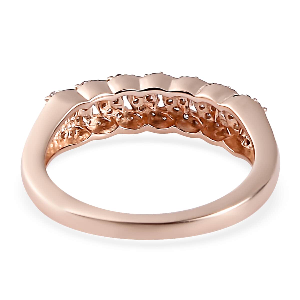 Natural Pink Diamond Band Ring in Vermeil Rose Gold Over Sterling Silver 0.25 ctw image number 4