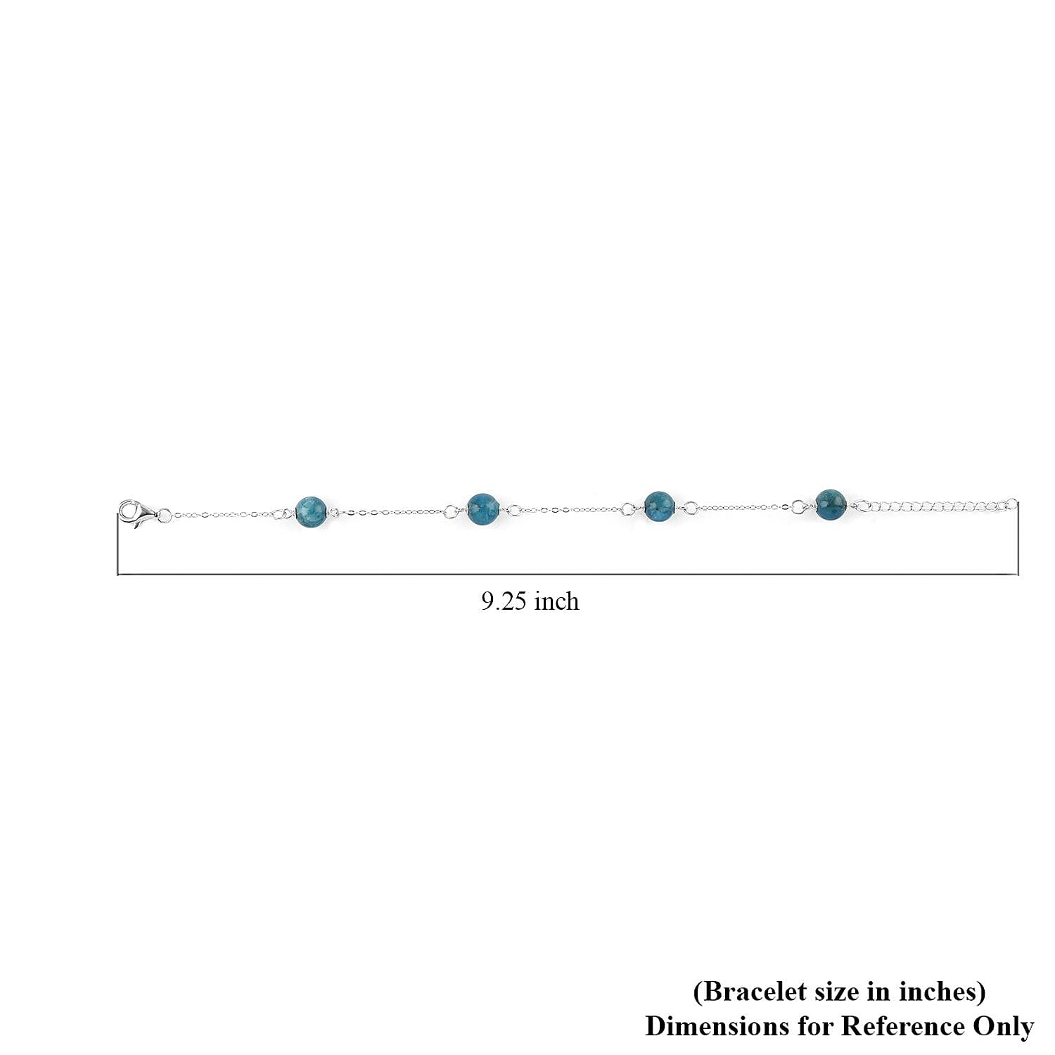 Betroka Blue Apatite Station Bracelet in Rhodium Over Sterling Silver (7.50-9.0In) 18.50 ctw