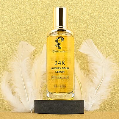 Ultrastar- 24K Luxury Gold Serum (100ML) , Face Serum , Best Anti Aging Serum , Collagen Booster Serum , Anti Wrinkle Serum