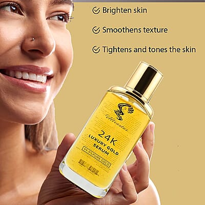 Ultrastar- 24K Luxury Gold Serum (100ML) , Face Serum , Best Anti Aging Serum , Collagen Booster Serum , Anti Wrinkle Serum