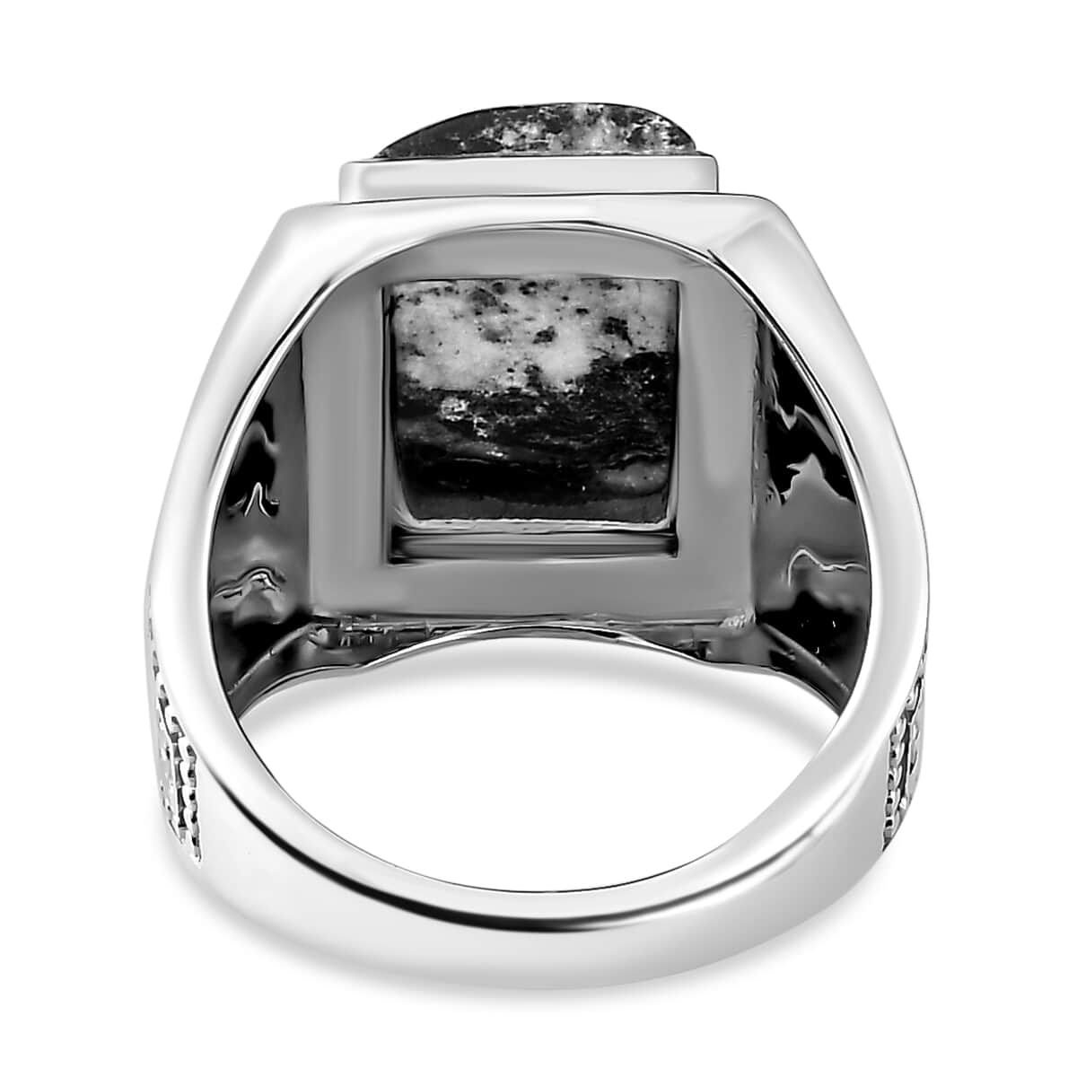 White Buffalo Men's Ring in Platinum Over Sterling Silver (Size 9.5) 8 Grams 7.50 ctw image number 4
