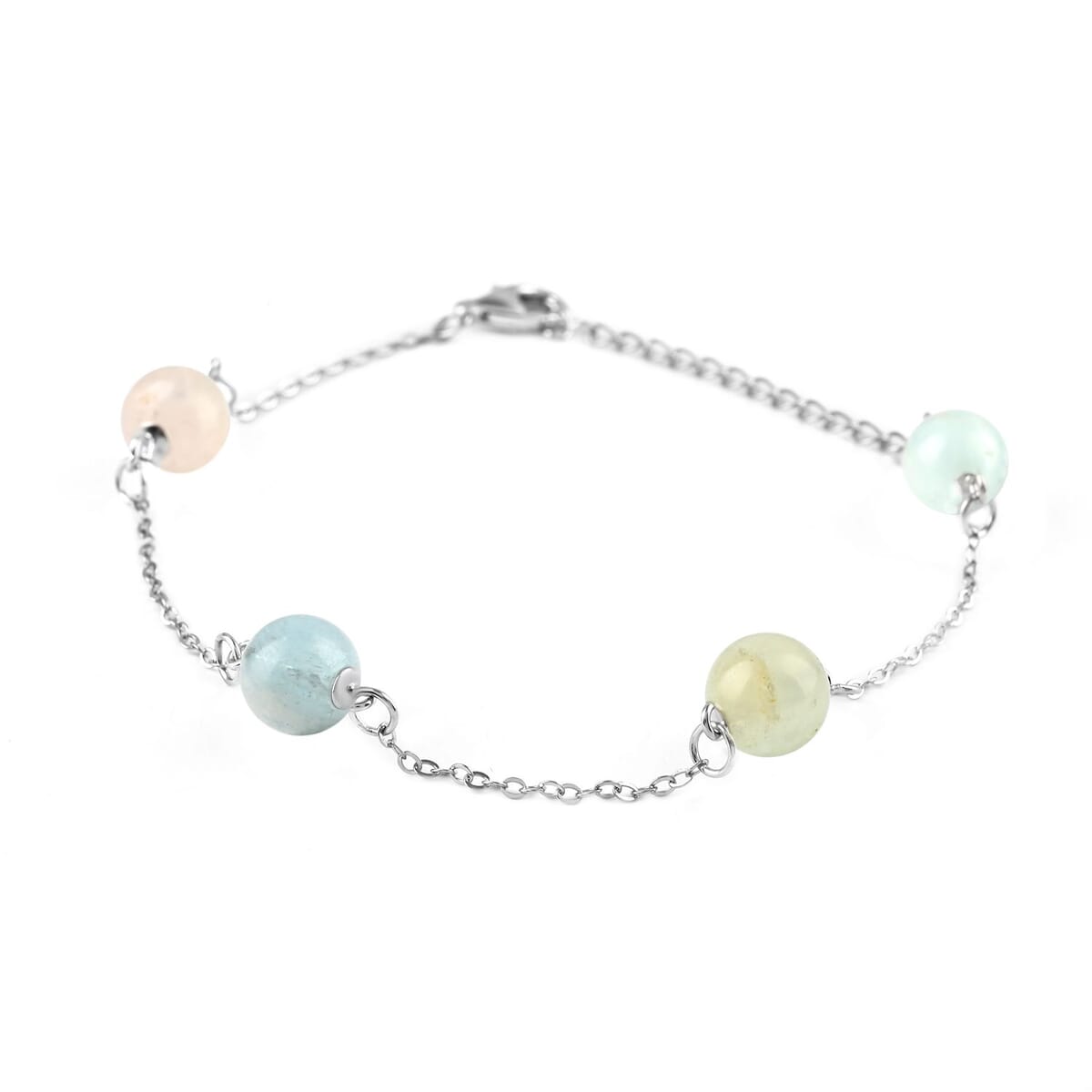 Multi Beryl Station Bracelet in Rhodium Over Sterling Silver (7.50-9.0In) 18.30 ctw image number 0