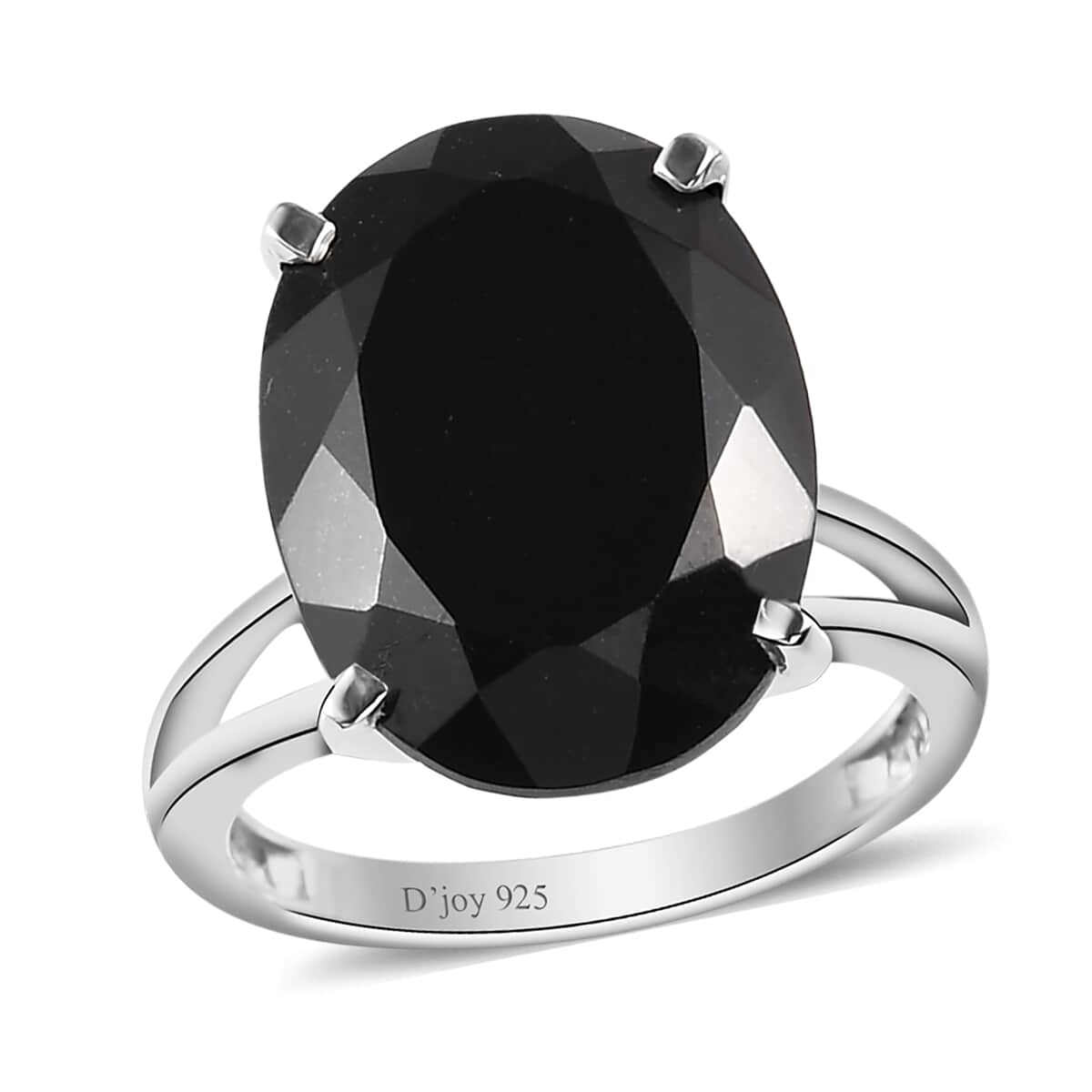 Australian Black Tourmaline Solitaire Ring in Platinum Over Sterling Silver 10.60 ctw image number 0