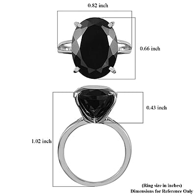 Australian Black Tourmaline Solitaire Ring in Platinum Over Sterling Silver (Size 10.0) 10.60 ctw