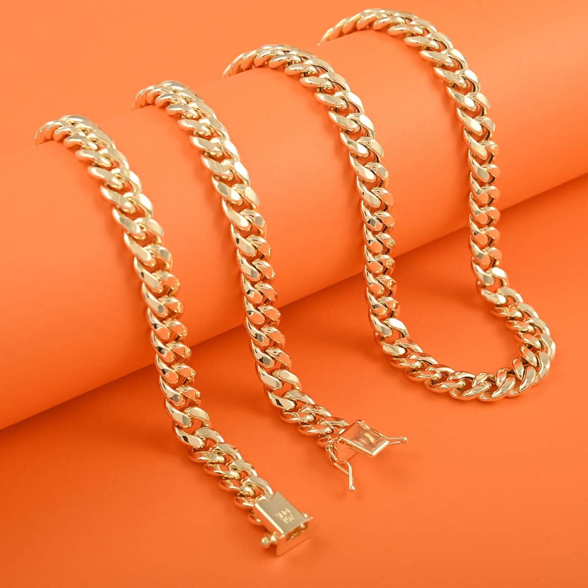 14K Yellow Gold 7.6mm Miami Cuban Chain Necklace 26 Inches 40.7 Grams image number 1