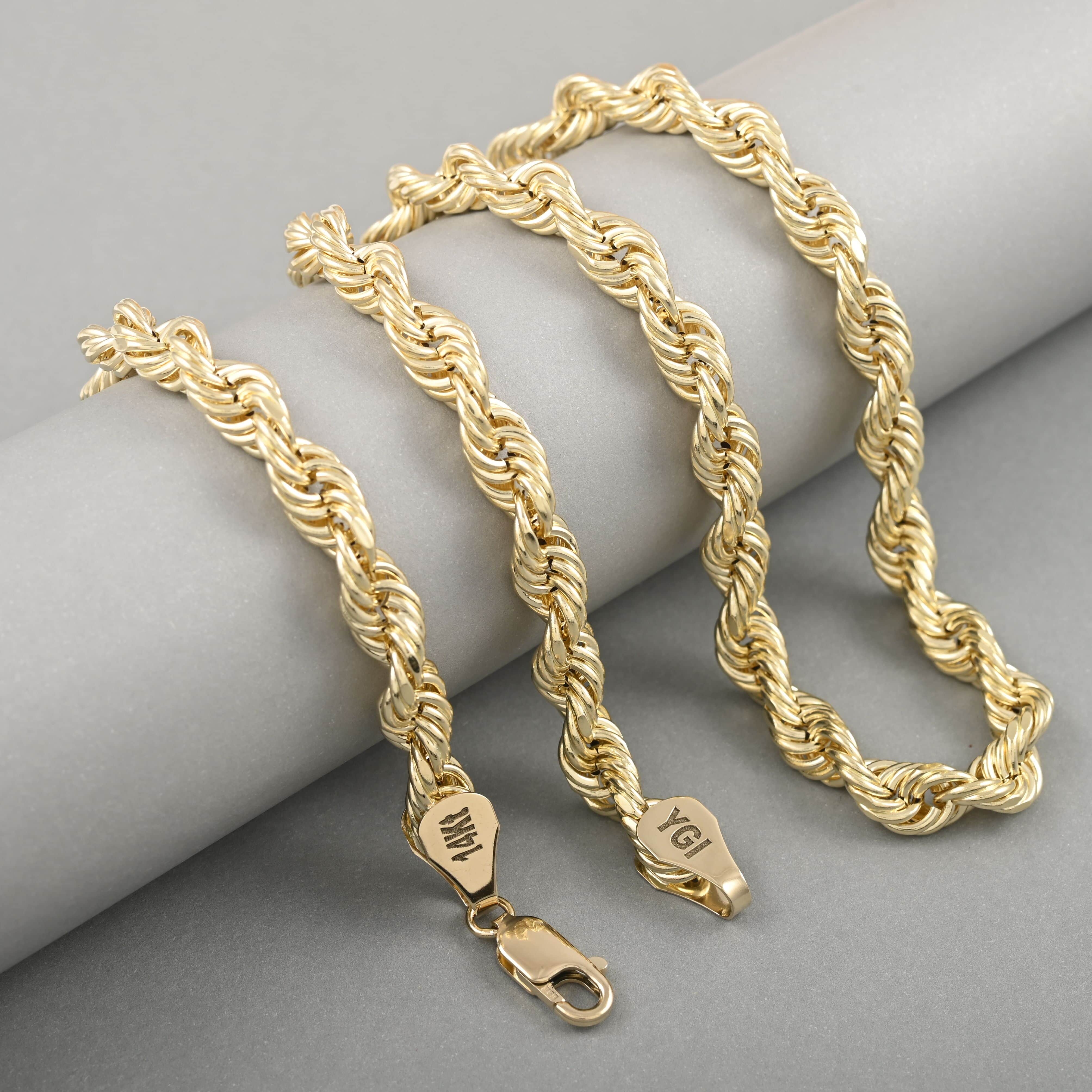 14k gold rope chain deals 24 inch 8mm