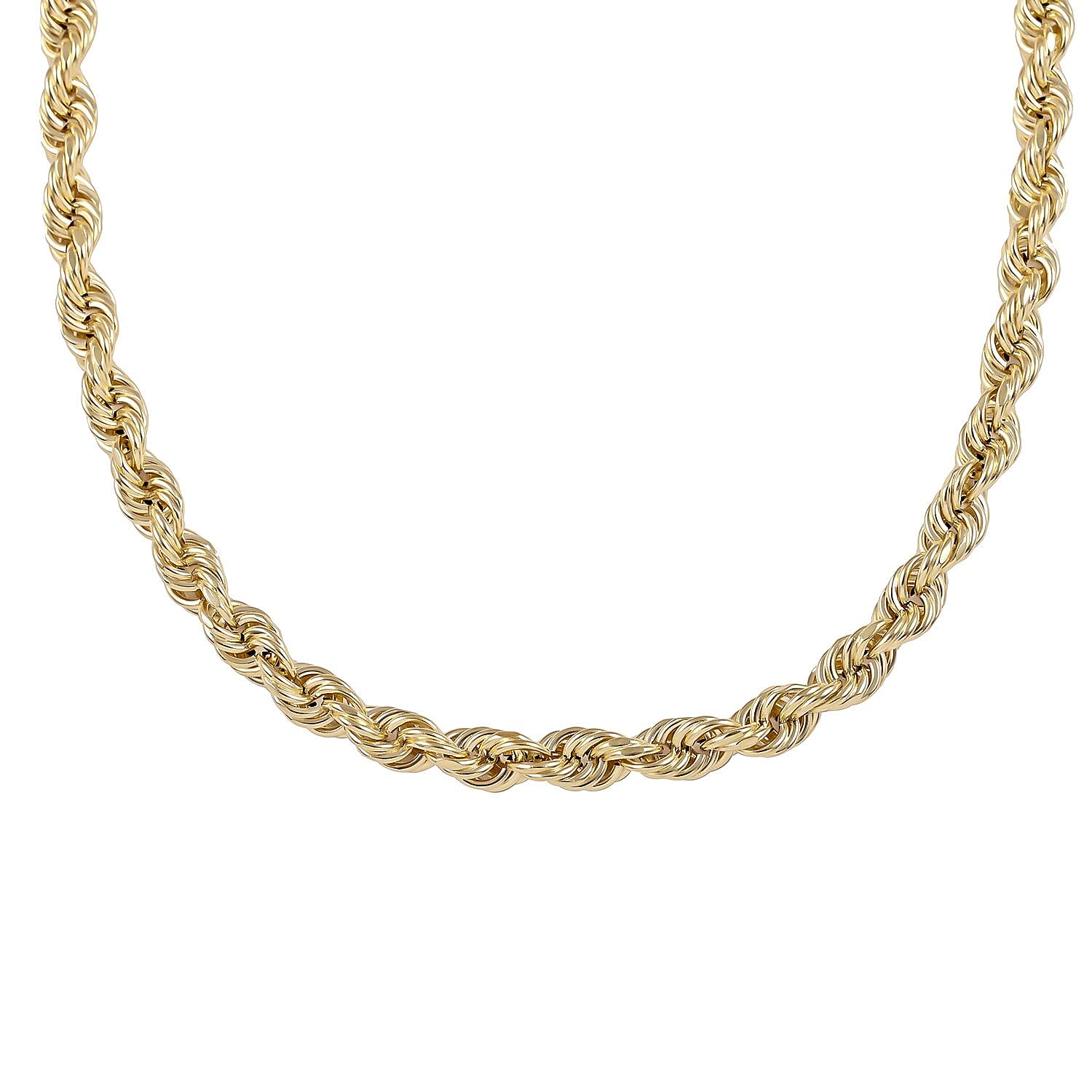 14K Yellow Gold 8mm Diamond-Cut Rope Chain Necklace 26 Inches 30.75 Grams